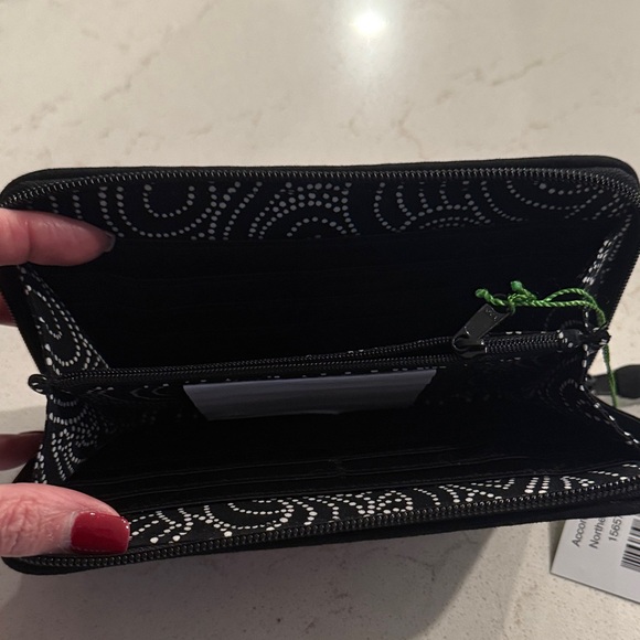 Vera Bradley Black, Pink, and White Quilted Wallet - Picture 3 of 4